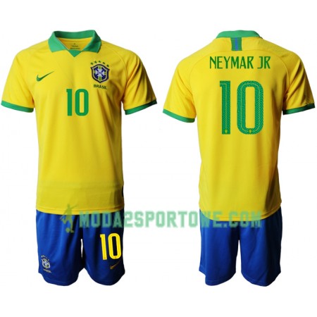 Koszulka Brazylia NEYMAR JR 10 Dziecięcy Domowe Stroje Piłkarskie Copa América 2019 Krótki Rękaw